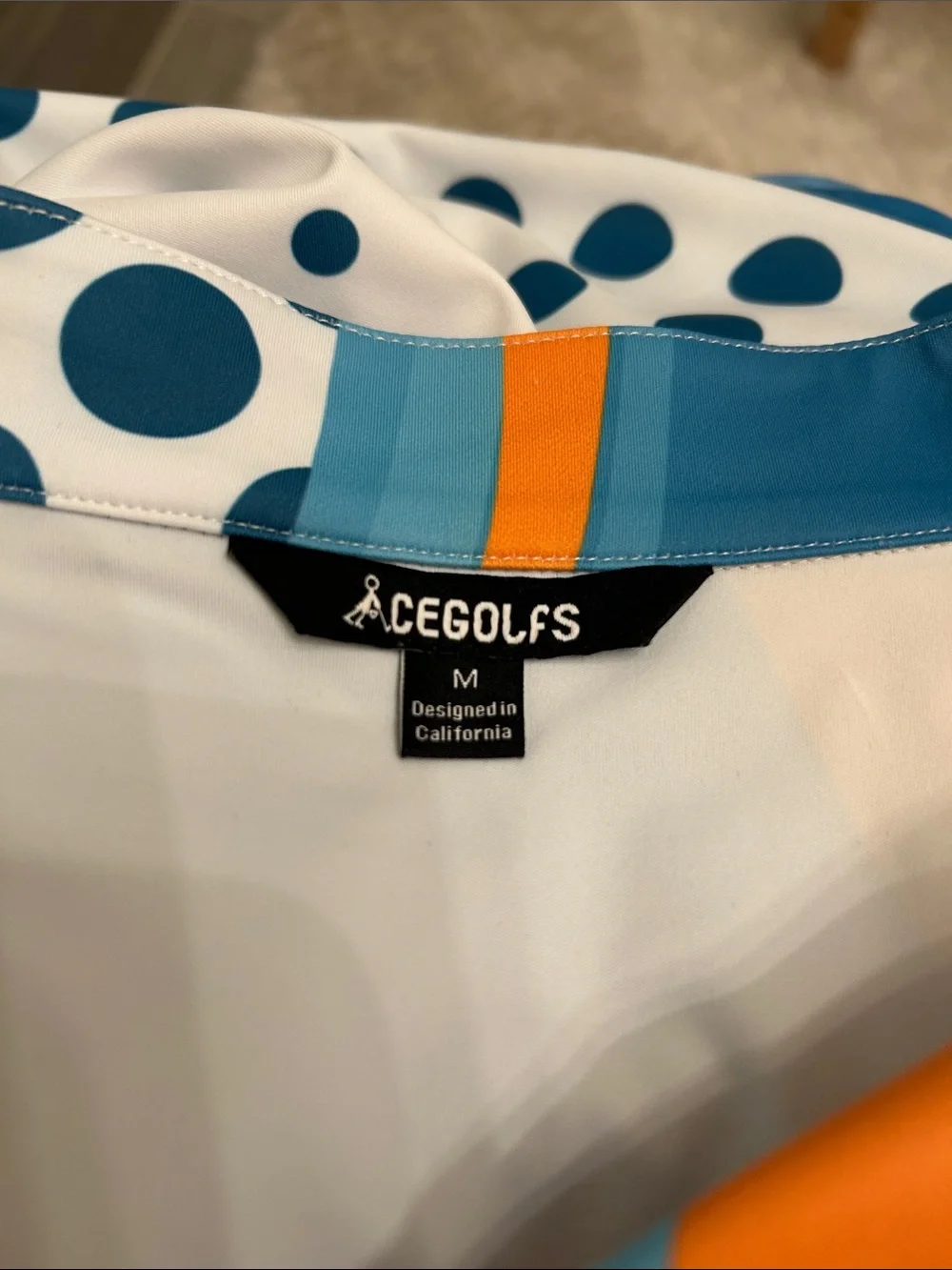 Cegolfs Sport Dress with Teal Polka Dot & Bright Orange Stripe - Picture 5 of 5